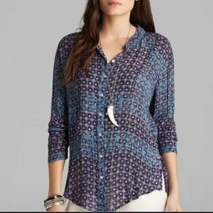 Free People Caravan Printed Blouse Size Small